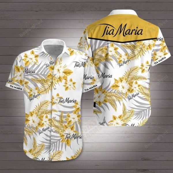 Tia Maria Hawaiian Shirt Tropical Aloha Button Up