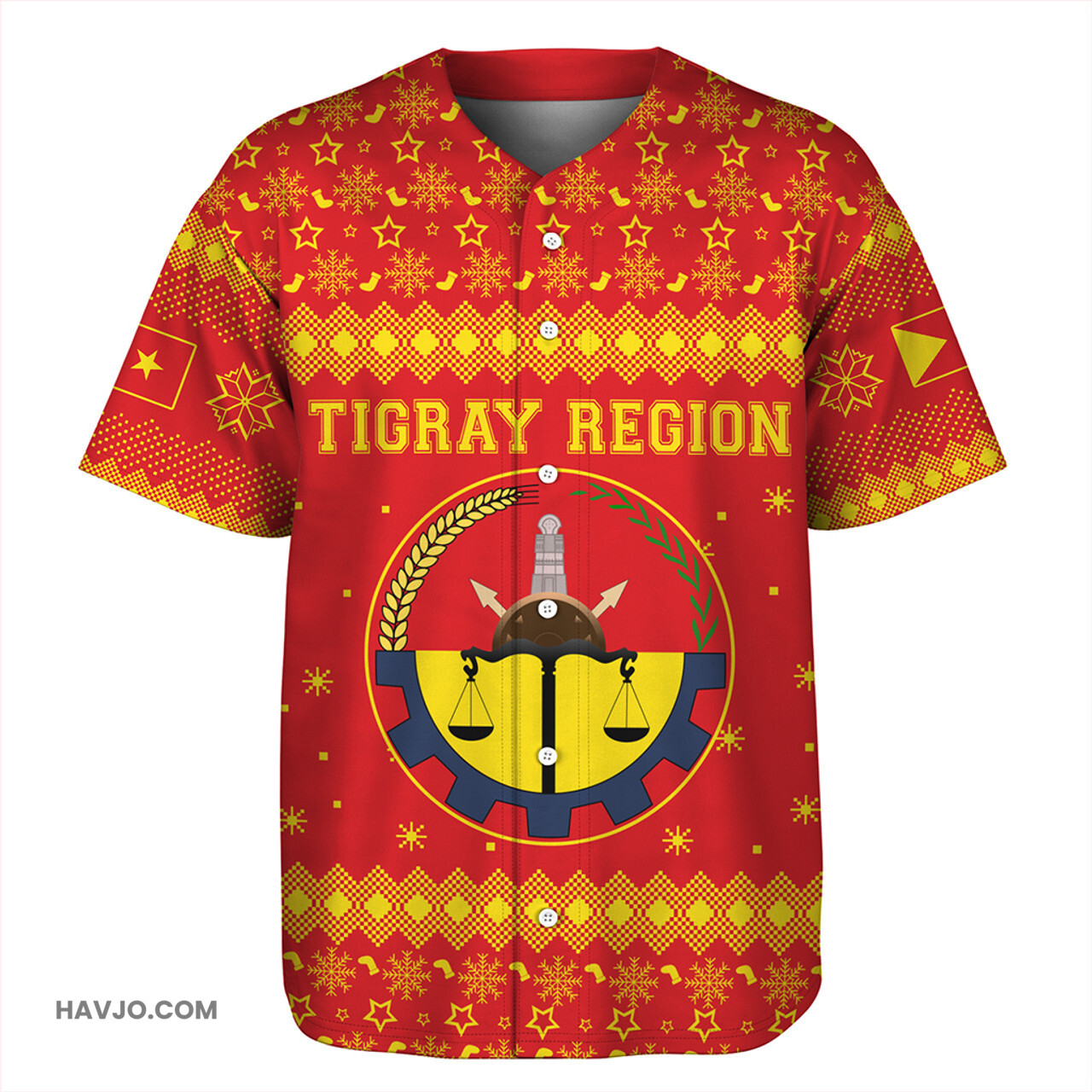 Tigray Christmas Coat of Arms Baseball Jersey