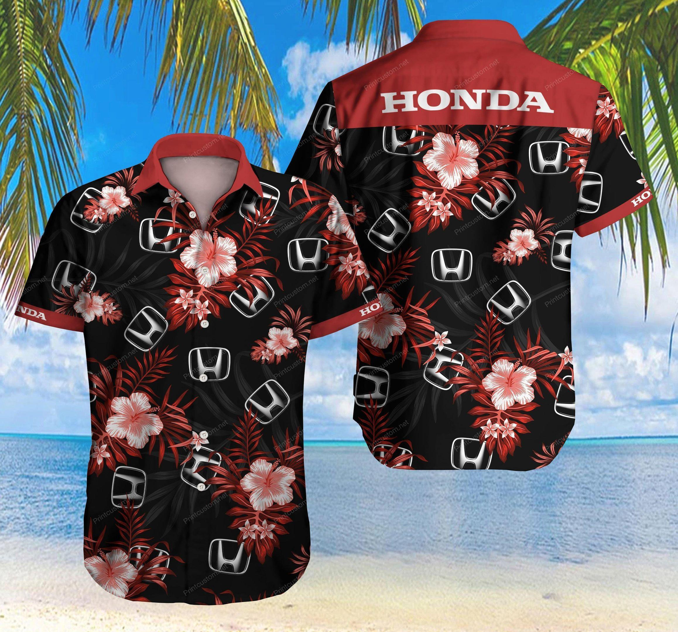 Timus Honda Car Hawaiian Shirt Tropical Aloha Button Up