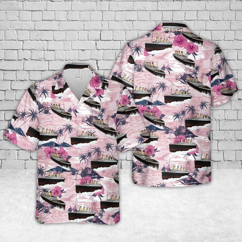 Titanic Hawaiian Shirt Tropical Aloha Button Up