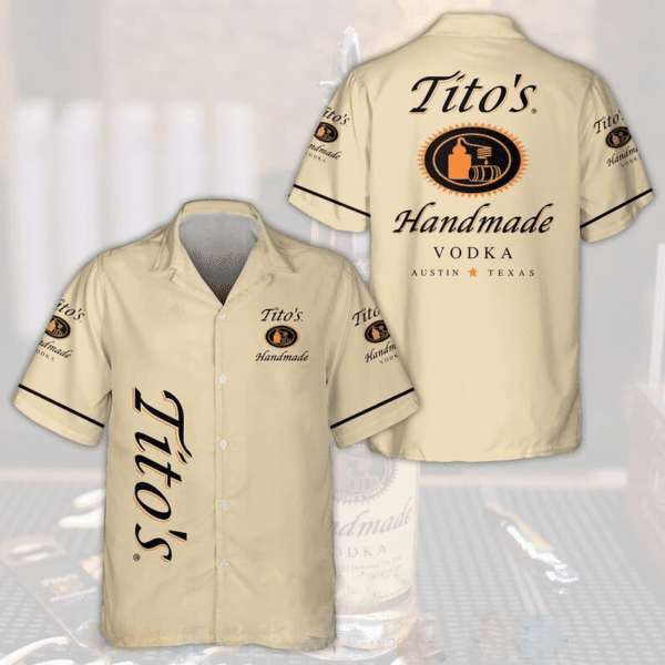 Tito's Handmade Vodka 3 Hawaiian Shirt Tropical Aloha Button Up