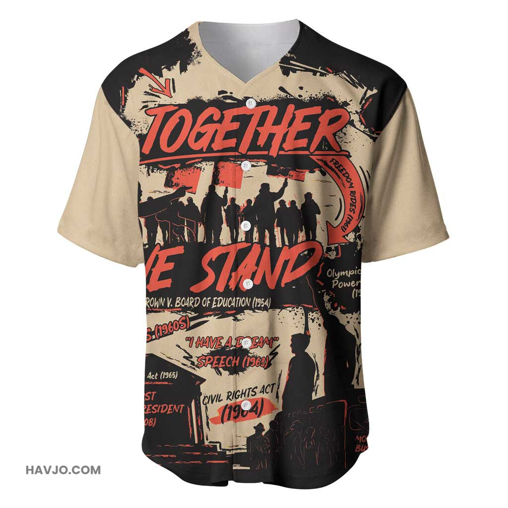 Together We Stand African American Important Milestones History Vintage Baseball Jersey