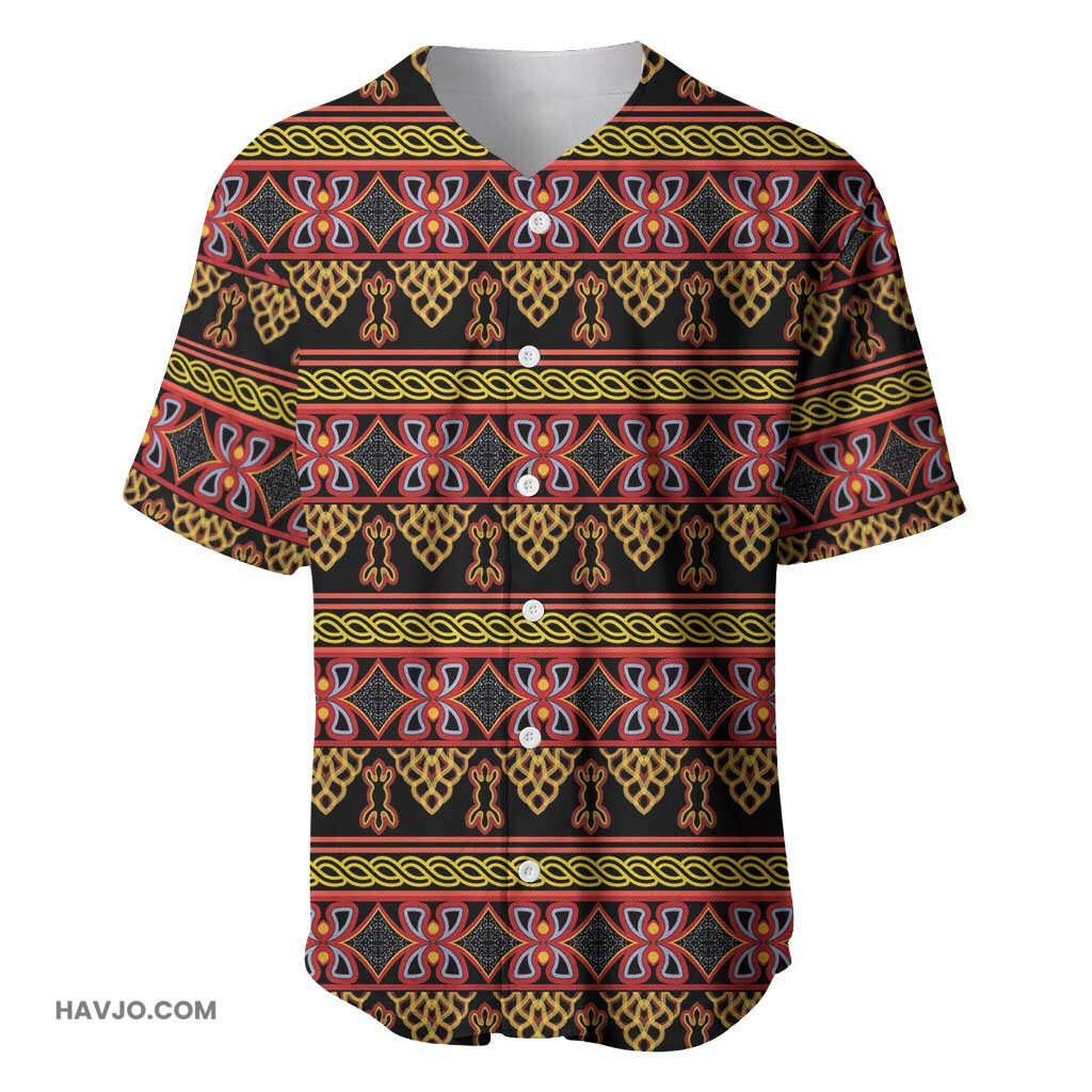Toghu Cameroon Traditional Pattern Baseball Jersey