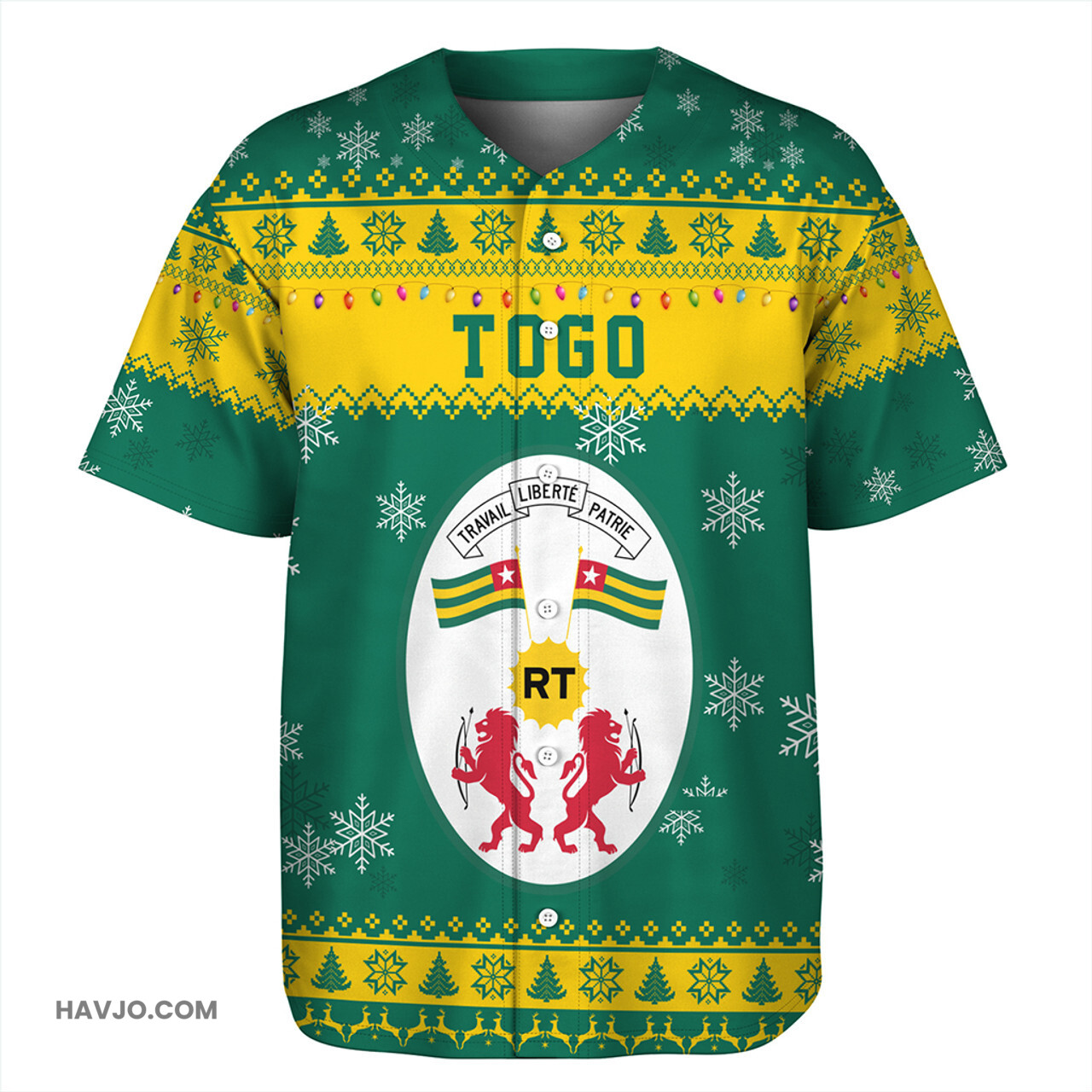 Togo Christmas Style Pattern Baseball Jersey
