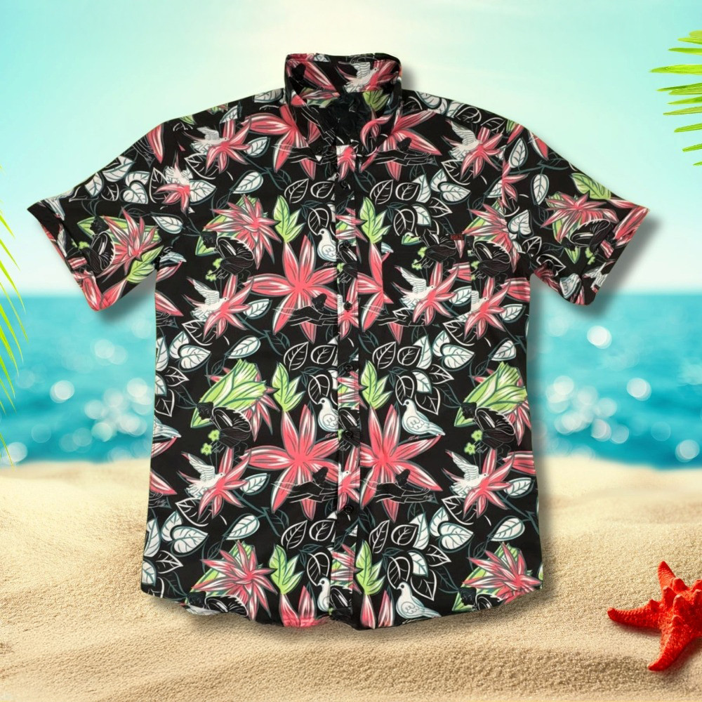 Tom Ace Roosevelts Albino Pigeon Ace Ventura Spring Floral Hawaiian Shirt Fan Apparel