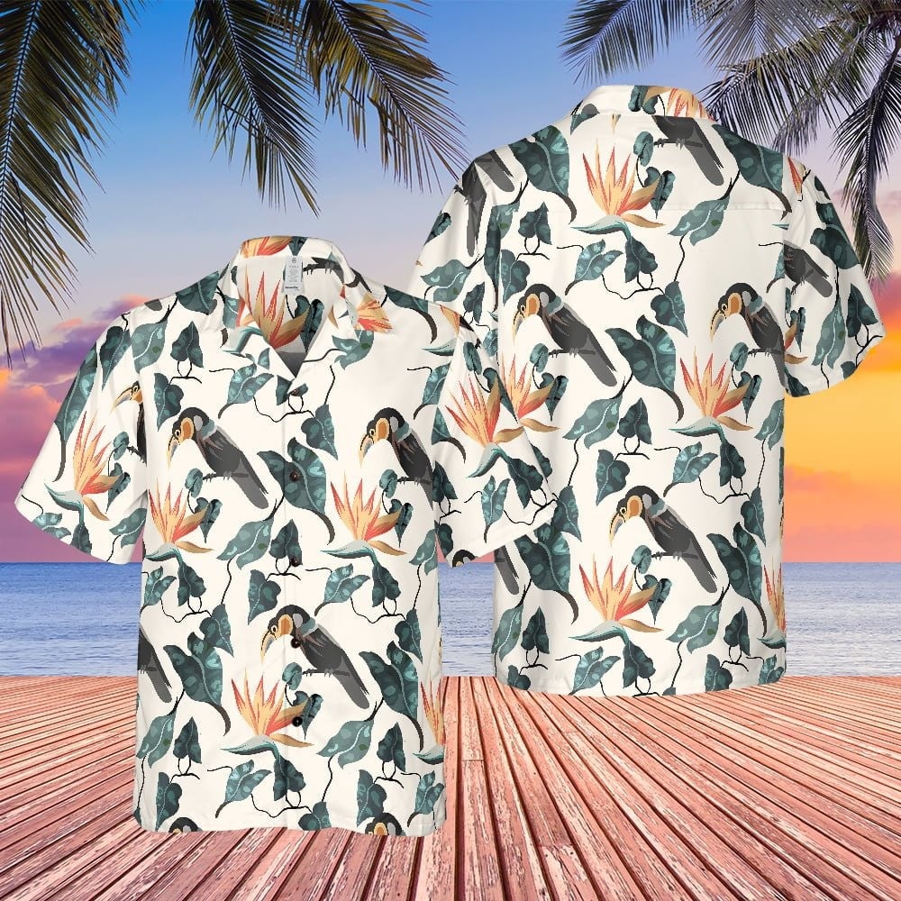Tony Montana Al Pacino Scarface Hawaiian Shirt  Tropical Bird Leaf Flowers Aloha Shirt