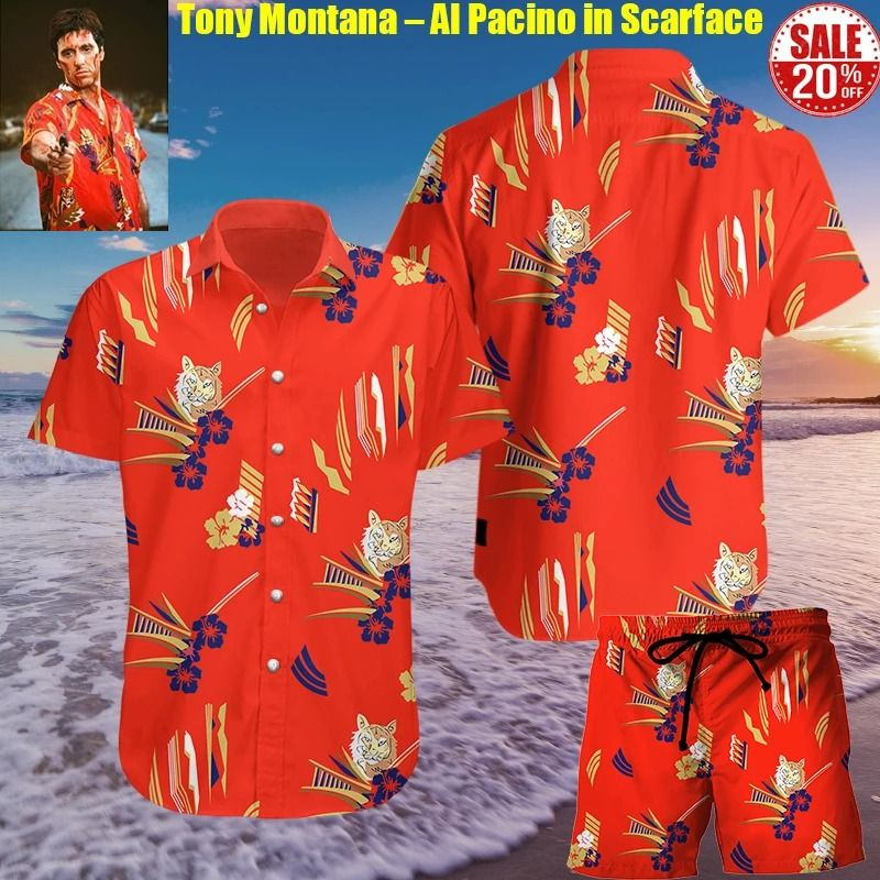 Tony Montana The Godfather Hawaiian Shirt Tropical Aloha Button Up