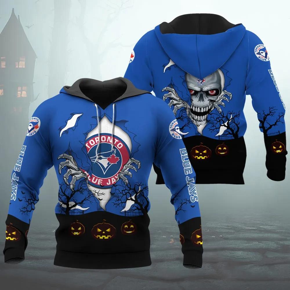 Toronto Blue Jays Halloween 3D MLB All Over Print Hoodie