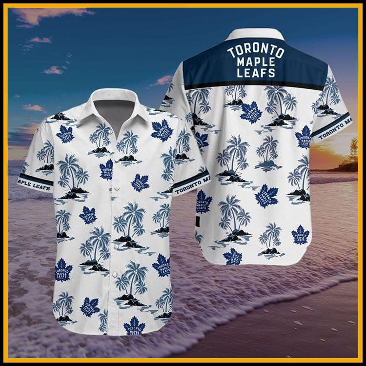 Toronto Maple Leaf Hawaiian Shirt Tropical Aloha Button Up