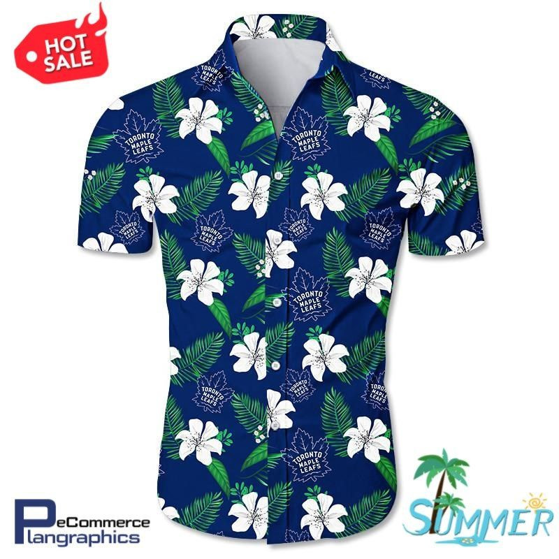 Toronto Maple Leafs All Over Print Aloha Shirt Hawaiian Shirt Tropical Aloha Button Up