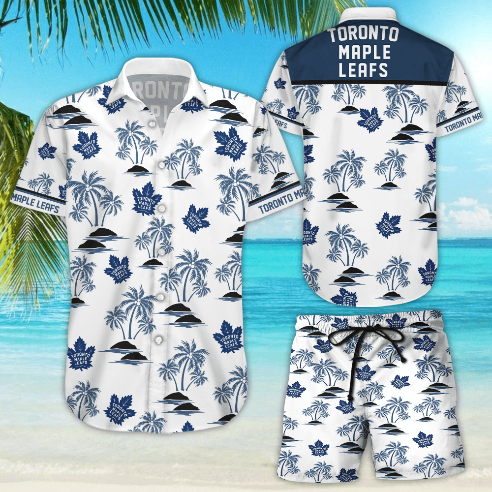 Toronto Maple Leafs Hawaiian Shirt Tropical Aloha Button Up