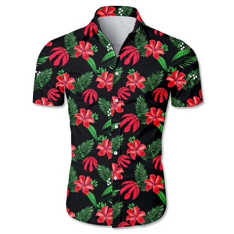Toronto Raptors Hawaiian Shirt Tropical Aloha Button Up