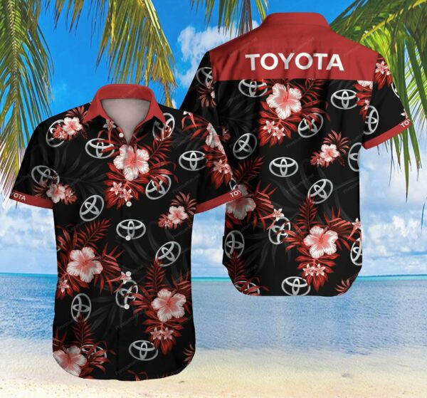 Toyota Car Tropical Flower Hawaiian Shirt Tropical Aloha Button Up