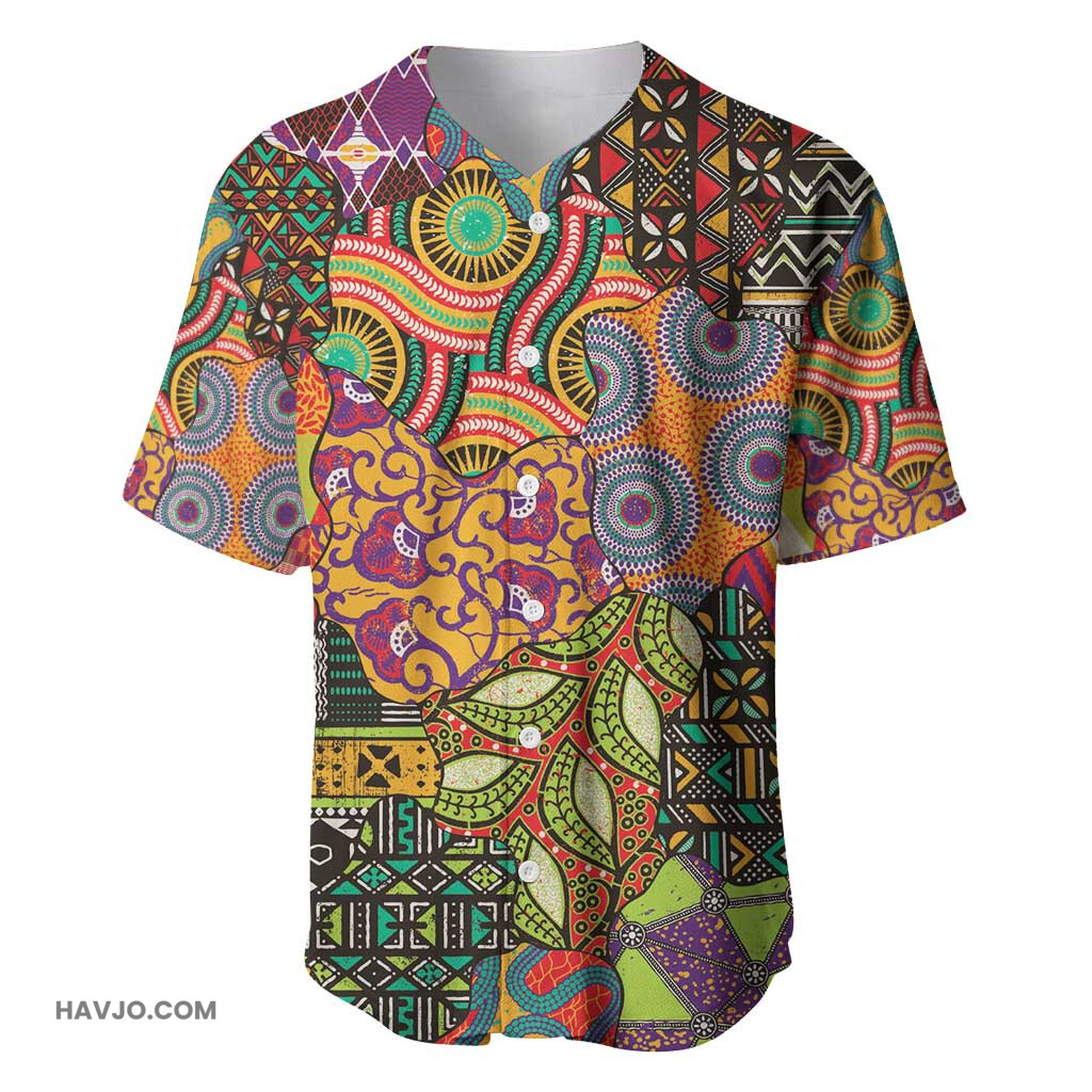 Traditional Ethnic African Vintage Motifs Baseball Jersey