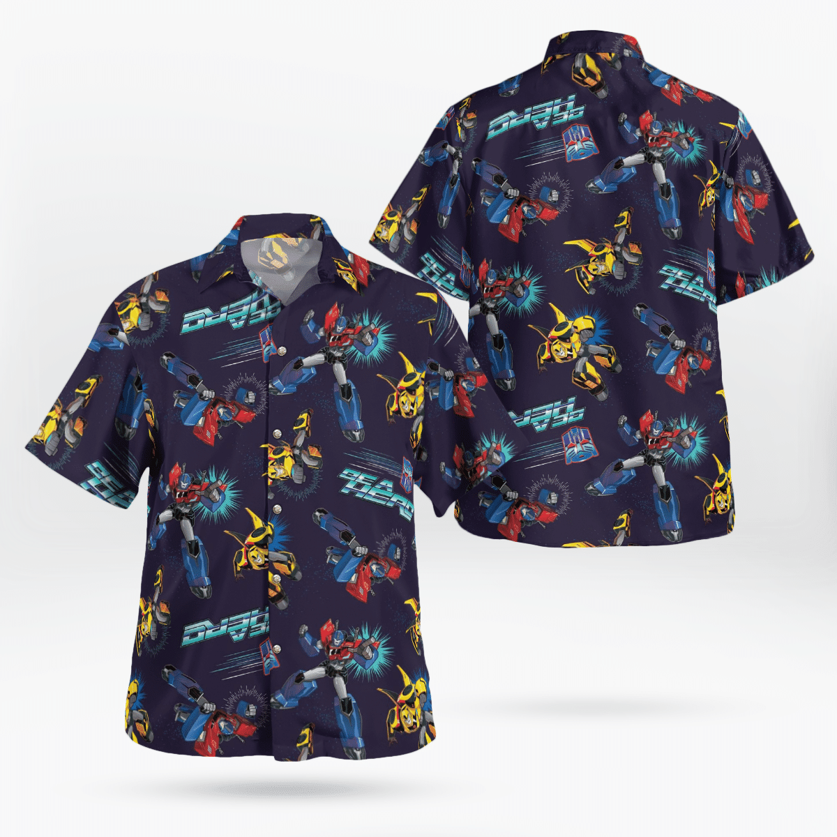Transformers Bea Hero Hawaiian Shirt Tropical Aloha Button Up