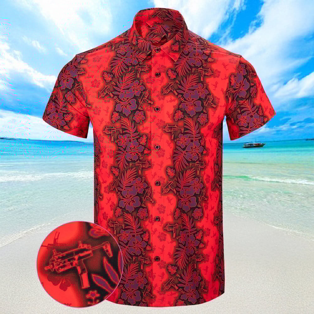 Tropic Aloha Red Hawaiian Shirt Button Up Summer Shirts For Men Gifts For Son
