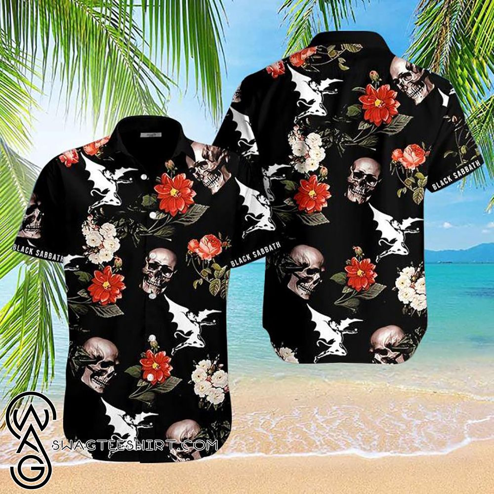 Tropical Black Sabbath Pattern Hawaiian Shirt Tropical Aloha Button Up