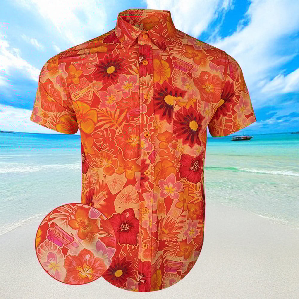 Tropical Fields Creamsicle Hawaiian Shirt Button Up Summer Shirts For Men Gifts For Husband