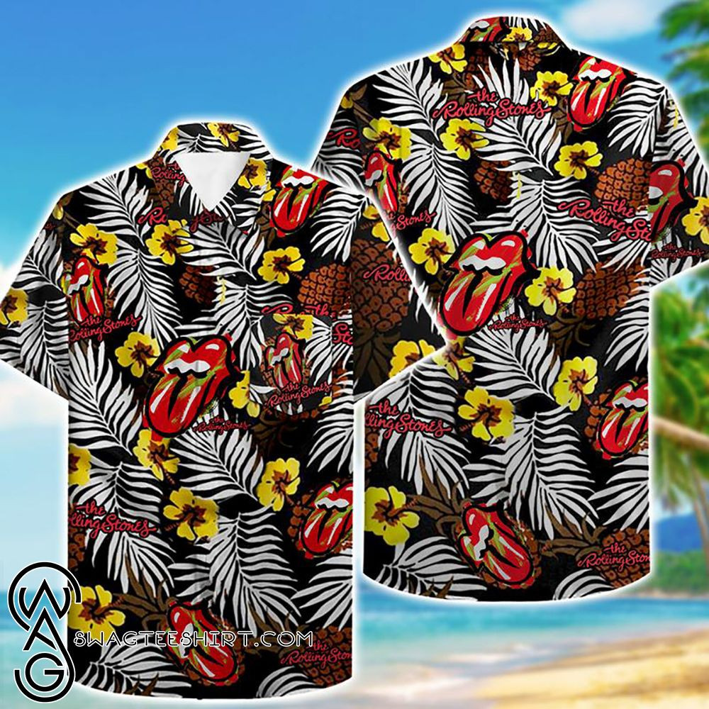 Tropical Flower The Rolling Stones Hawaiian Shirt Tropical Aloha Button Up