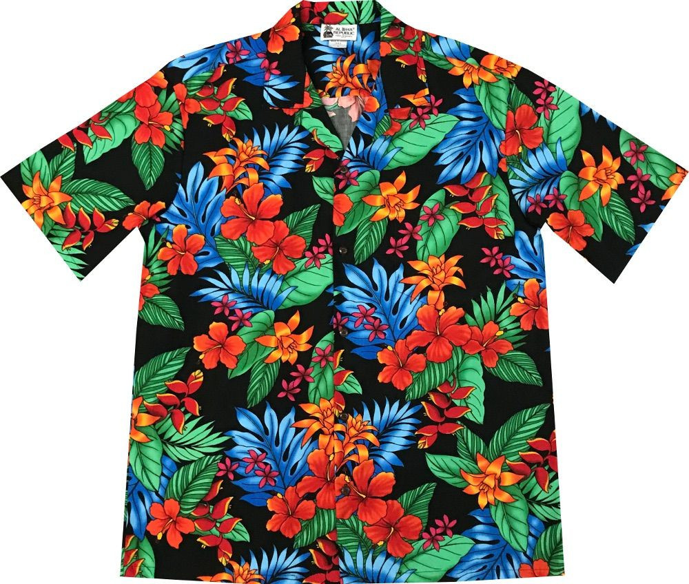 Tropical Flowers Men Hawaiian Shirt Tropical Aloha Button Up