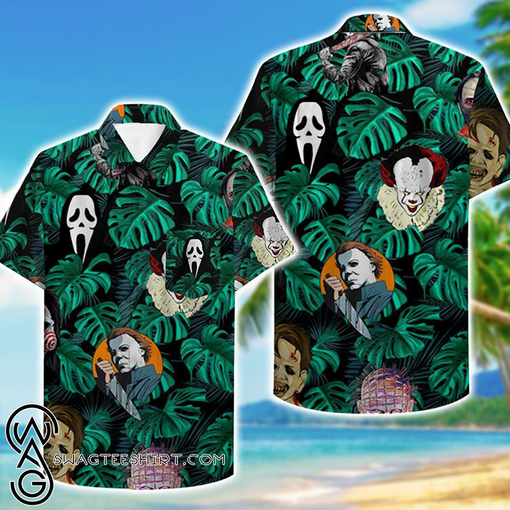Tropical Horror Movies Killer Hawaiian Shirt Tropical Aloha Button Up