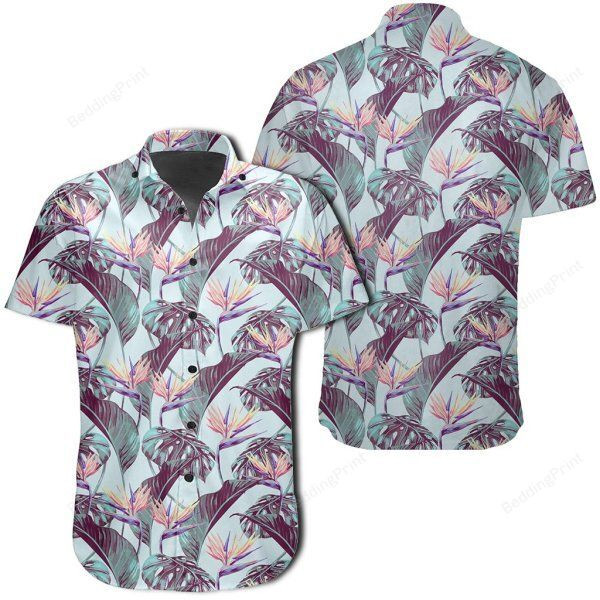 Tropical Monstera Leaf Hawaiian Shirt Tropical Aloha Button Up