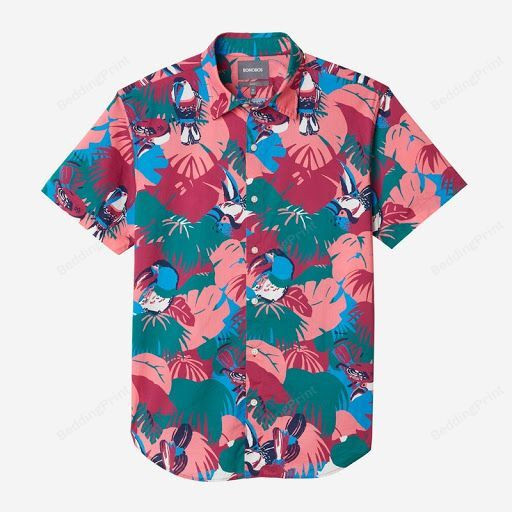 Tropical Parrots Hawaiian Shirt Tropical Aloha Button Up