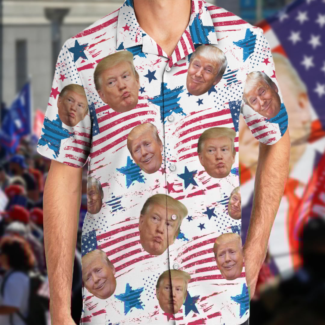 Trump 2024 Hawaiian Shirt Donald Trump For President 47 Patriotic Button Down 4th Of July Gifts