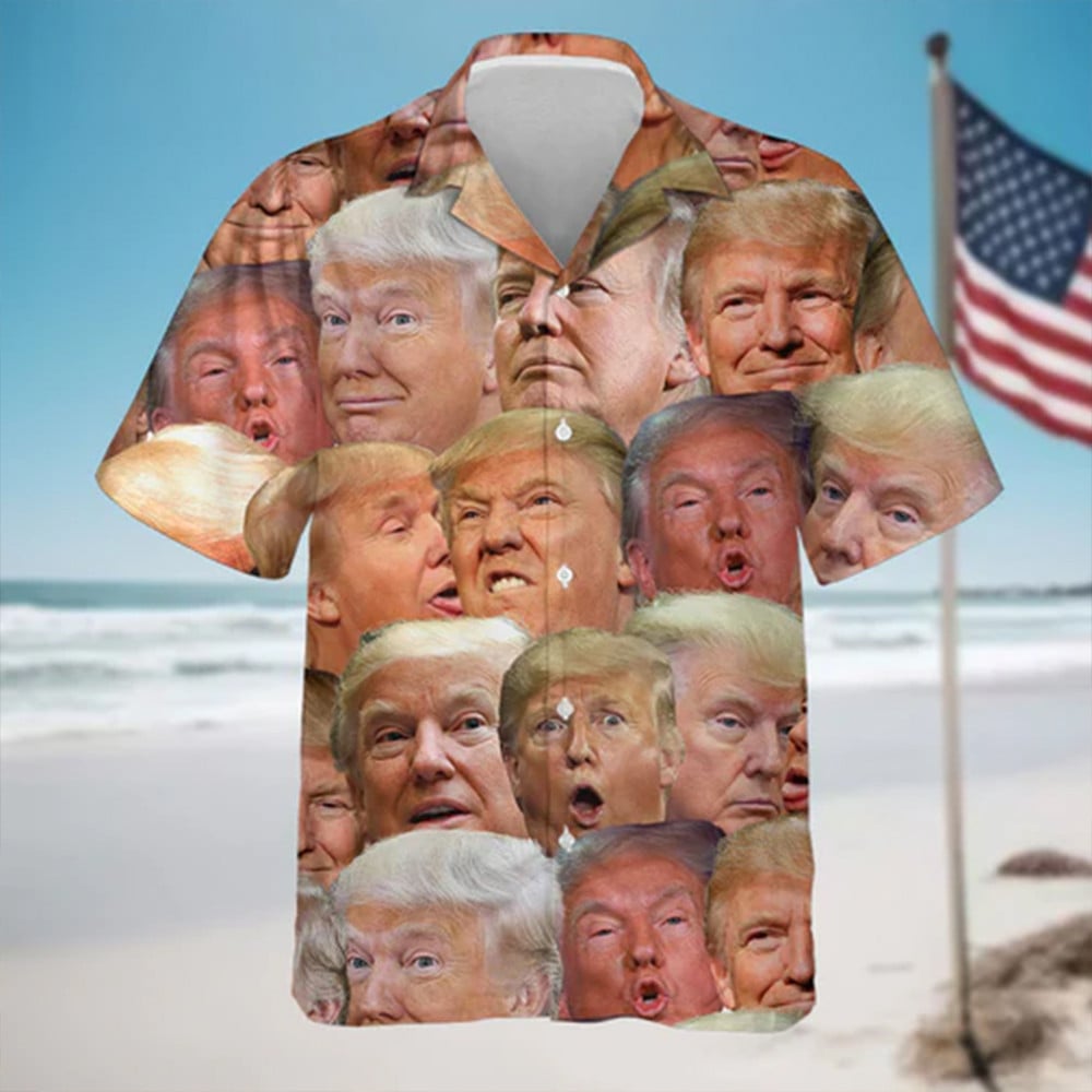 Trump 2024 Hawaiian Shirt Funny Donald Trump Presidential Campaign Button Up Shirt MAGA Merch