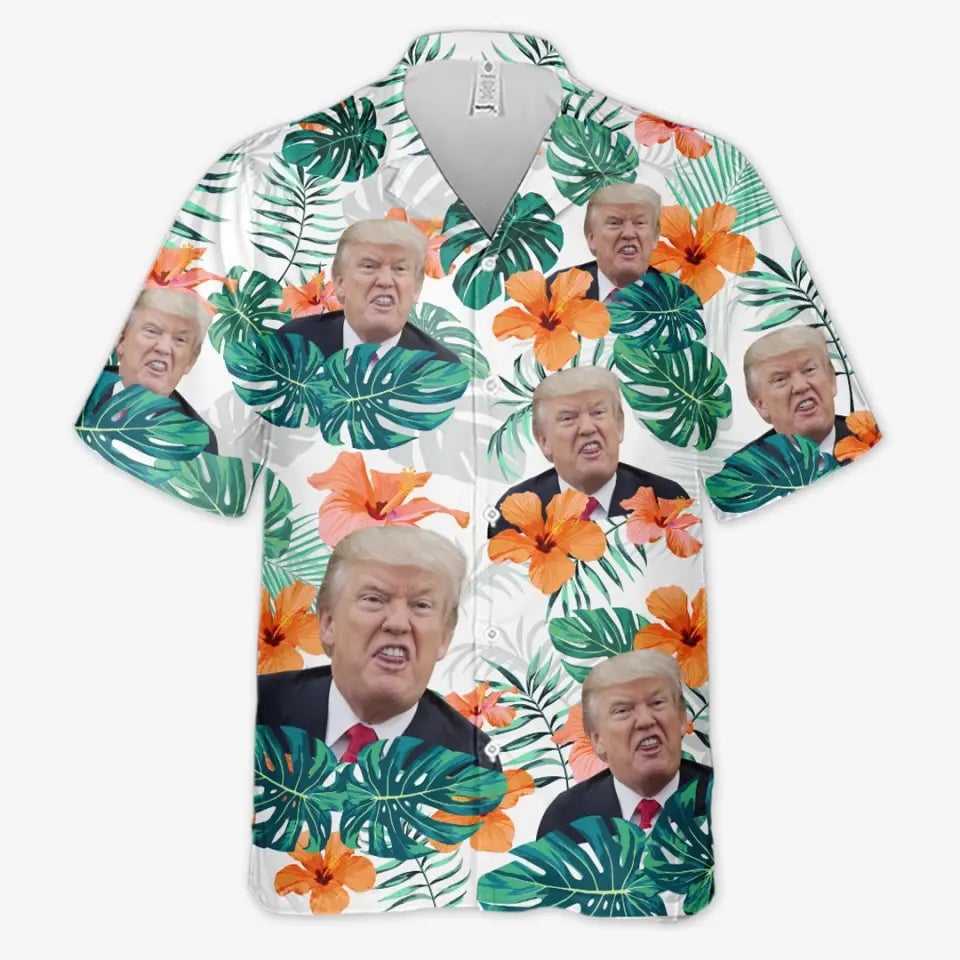 Trump 2024 Hawaiian Shirt Pro Trump Patriotic Button Down Shirt Gifts For Summer