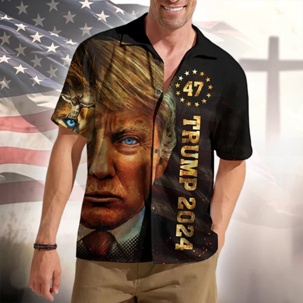 Trump 2024 Hawaiian Shirt Support Trump For President 47 Political Shirt Gift For Republican