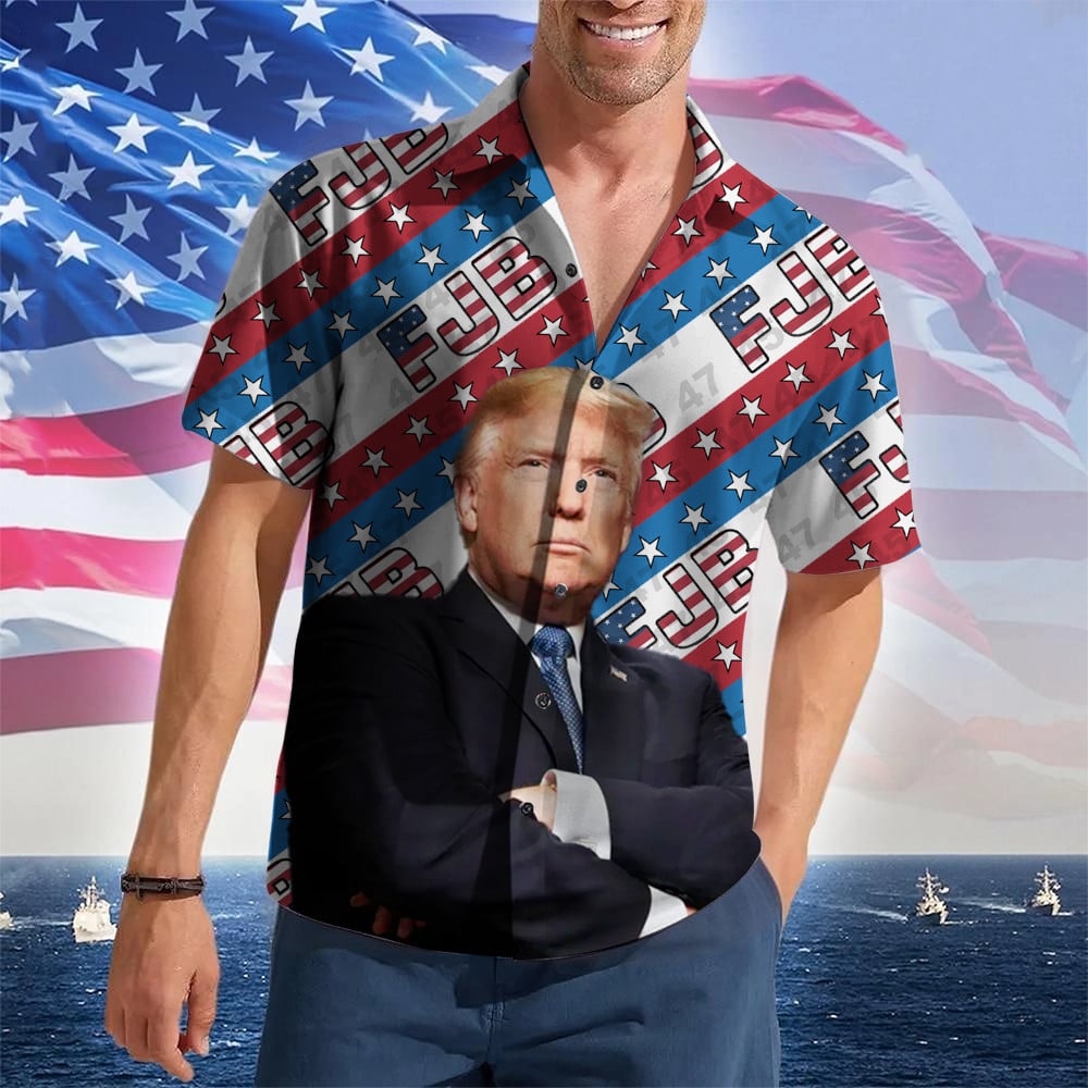 Trump 2024 Hawaiian Shirt Trump For President FJB Button Up Shirt Gifts For MAGA Supporters