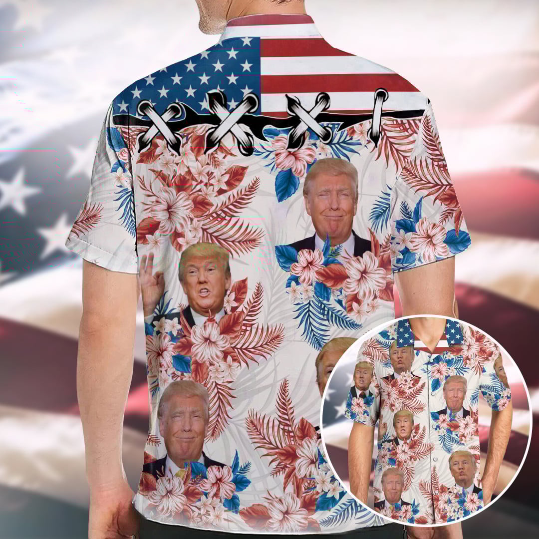 Trump 2024 Hawaiian Shirt Vote For Donald Trump 47 Patriotic Aloha Shirt Gifts For Republicans