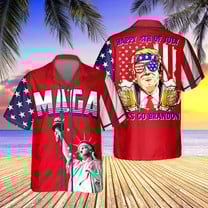 Trump 2024 MAGA Hawaiian Shirt Happy 4th Of July Let's Go Brandon Apparel For Trump Lovers