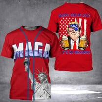 Alternative view of Trump 2024 MAGA Hawaiian Shirt Happy 4th Of July Let's Go Brandon Apparel For Trump Lovers