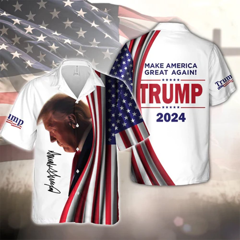 Trump 2024 Make America Great Again Hawaiian Shirt Donald Trump Shirt For Supporters Gift