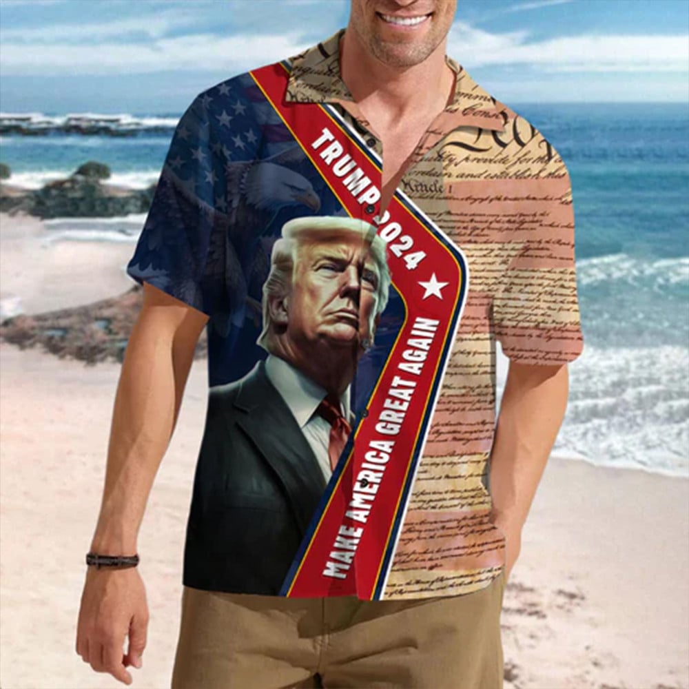 Trump 2024 Make America Great Again Hawaiian Shirt We The People Donald Trump Shirt Patriotic