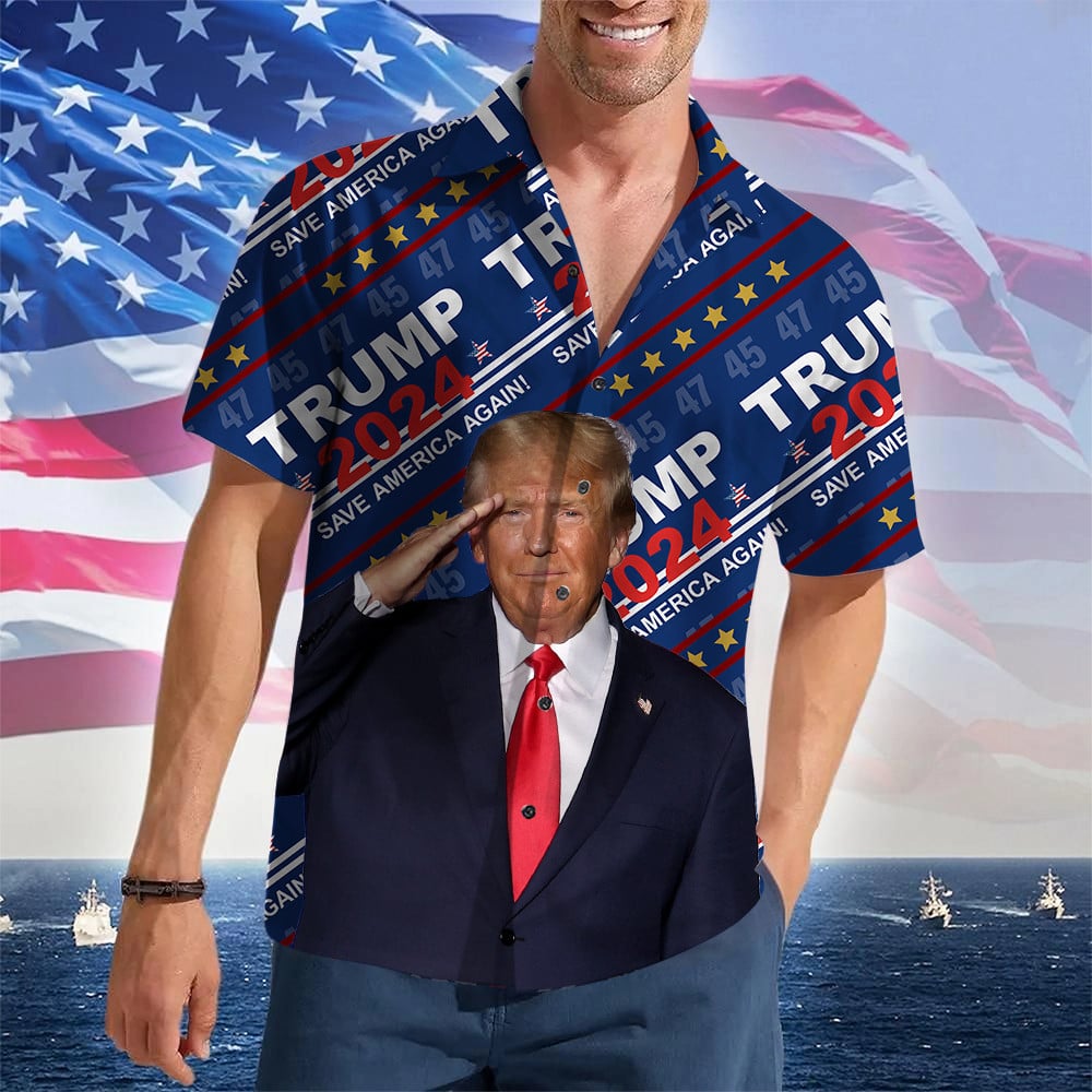 Trump 2024 Save America Again Hawaiian Shirt Donald Trump 47 MAGA Shirt Gifts For Voters