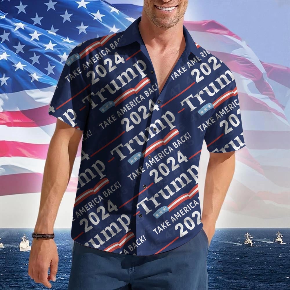 Trump 2024 Take America Back Hawaiian Shirt Donald Trump Merch Gifts For MAGA Supporters