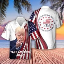 Trump 2024 Take America Back Hawaiian Shirt FJB Let's Go Brandon USA Flag MAGA Merch