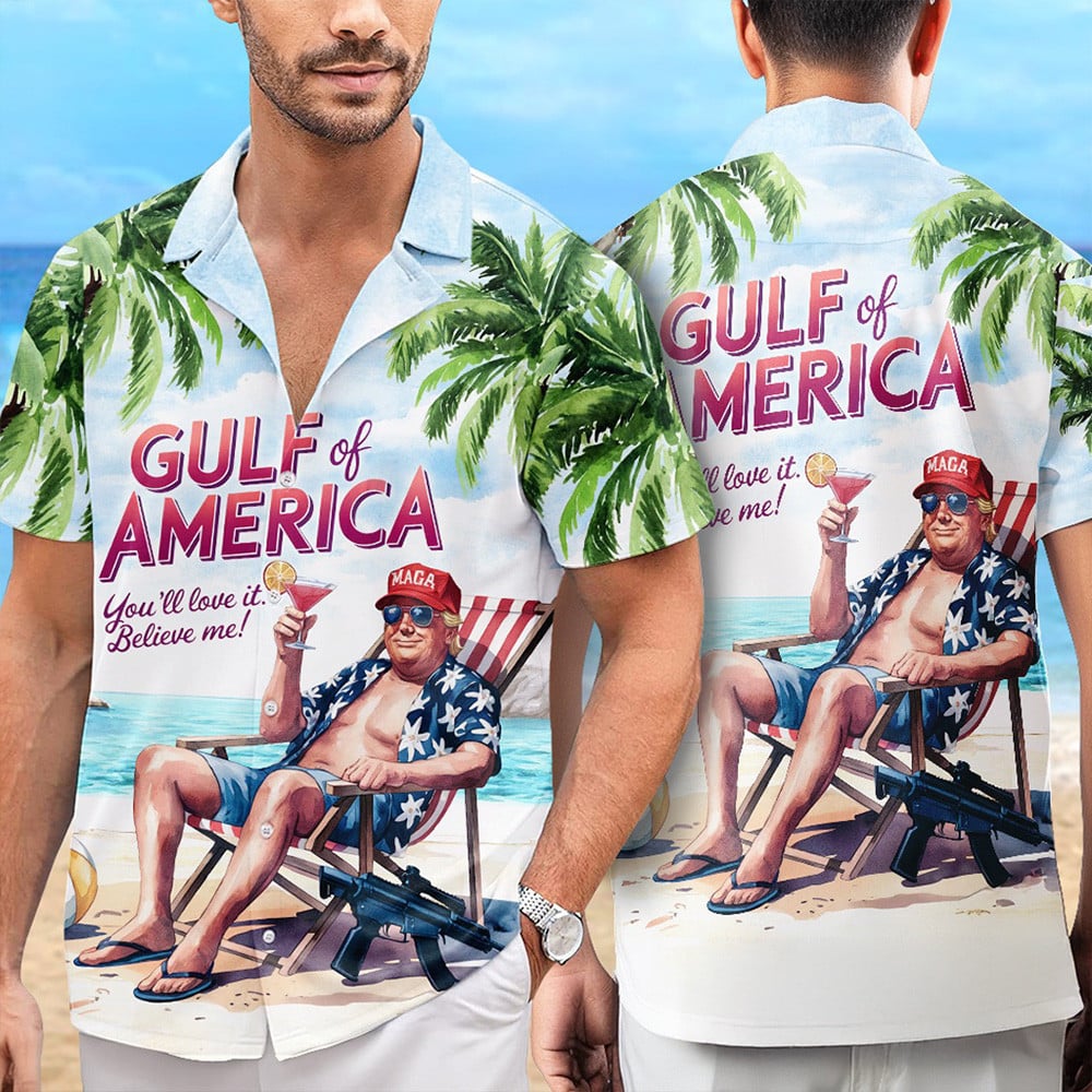 Trump 2026 Gulf Of America Hawaiian Shirt MAGA Merchandise Last Minute Father'sDay Gifts