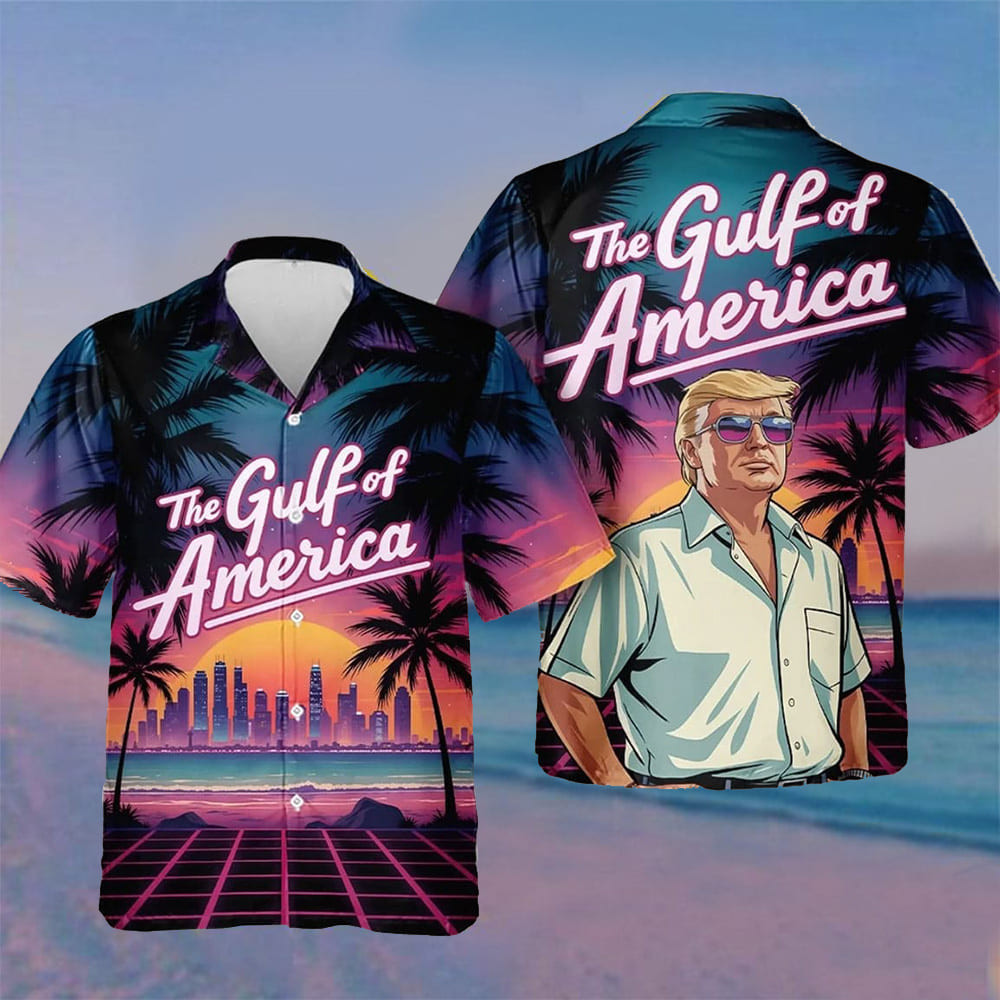 Trump Gulf Of America Hawaiian Shirt President Donald Trump Aloha Shirt MAGA Merch