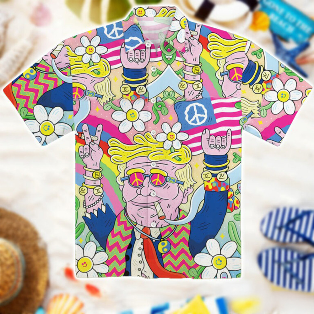 Trump Hippie Meme Hawaiian Shirt Funny Aloha Shirt Gifts For Trump Lovers