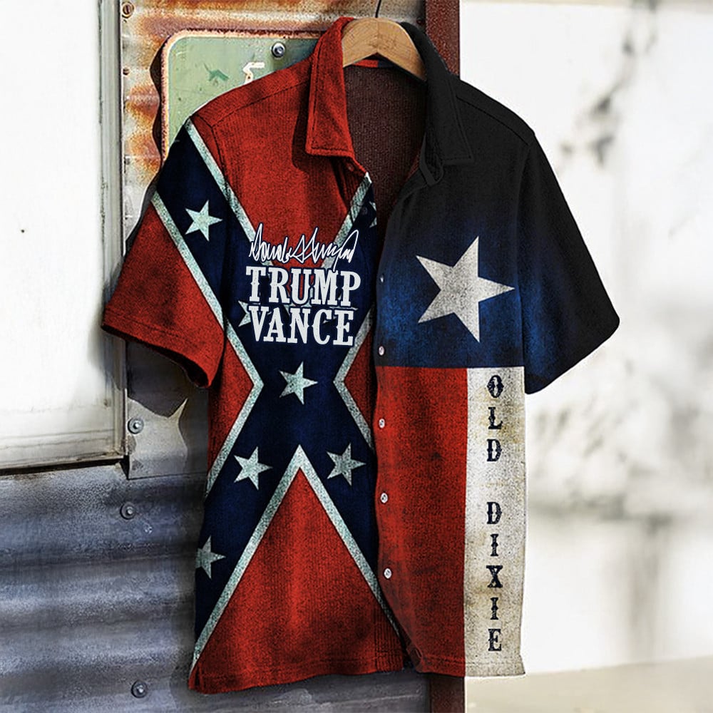 Trump Vance 2026 Hawaiian Shirt Southern Pride Old Dixie Merchandise MAGA Gifts For Dad