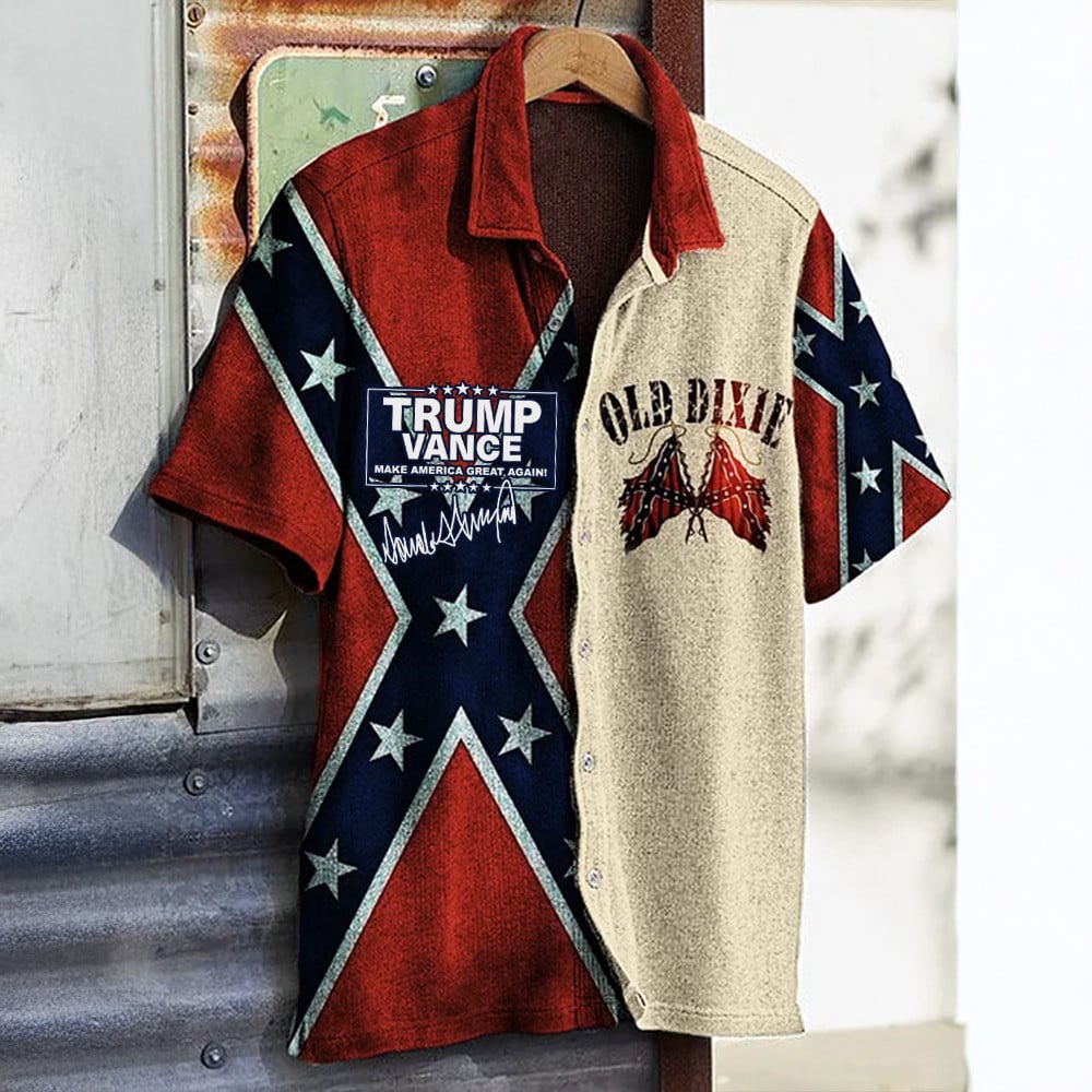 Trump Vance Make America Great Again Old Dixie Hawaiian Shirt Trump Victory Shirt