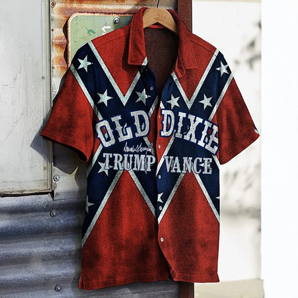 Trump Vance Old Dixie Hawaiian Shirt President Trump Won Shirt Stars And Bars Apparel
