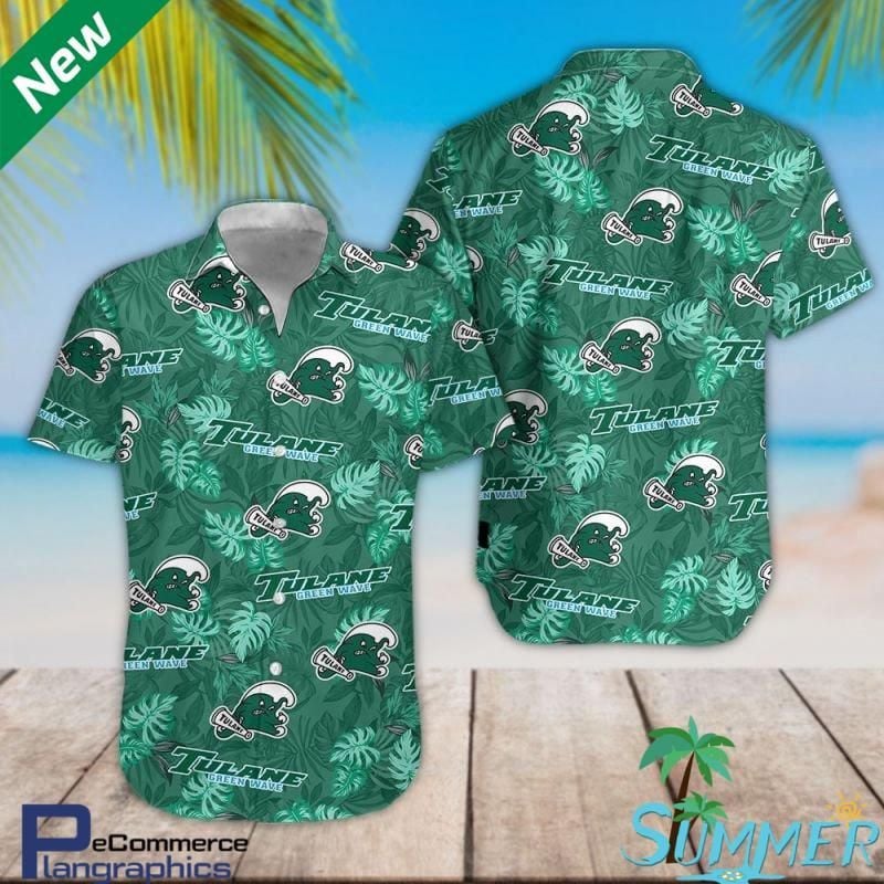 Tulane Green Wave Aloha Shirt Hawaiian Shirt Tropical Aloha Button Up