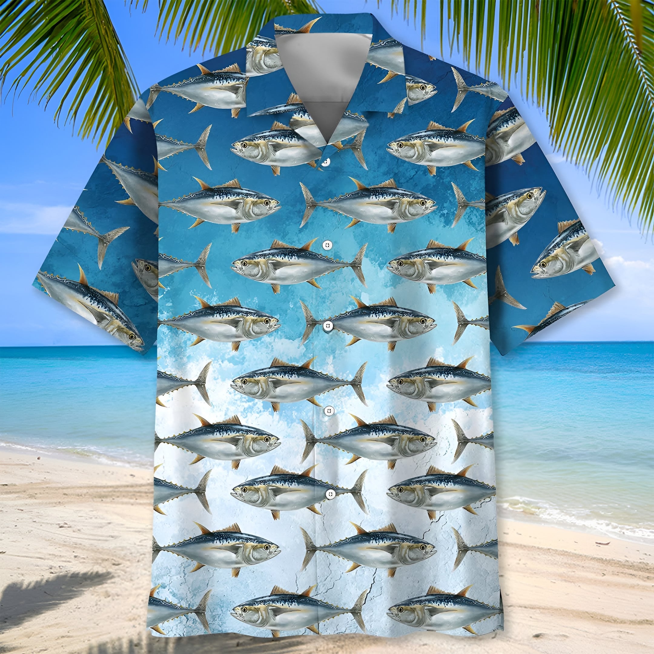 Tuna Fish Hawaiian Shirt Ocean Life Clothing Holiday Apparel Tuna Lovers Xmas Gifts