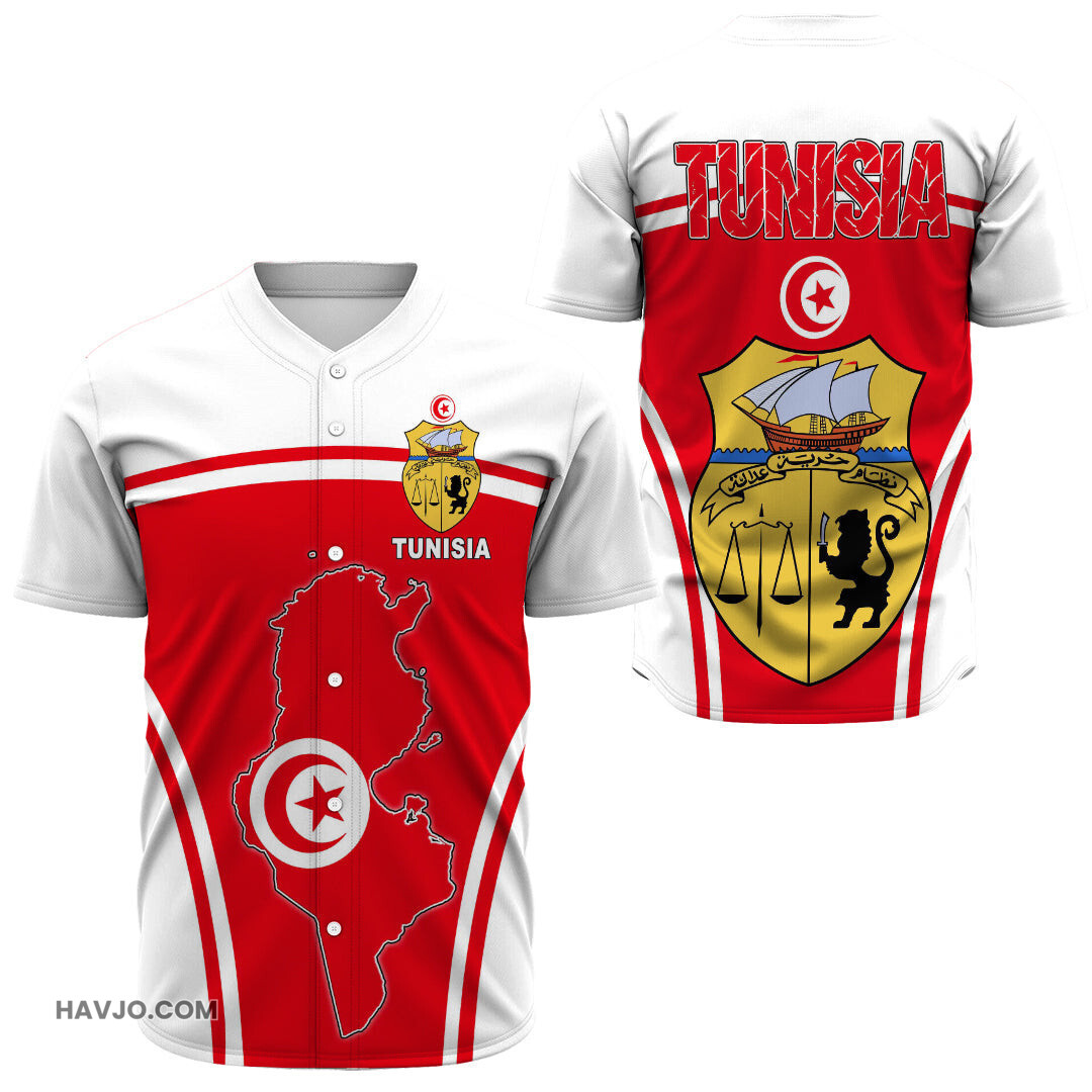 Tunisia Active Flag Baseball Jersey