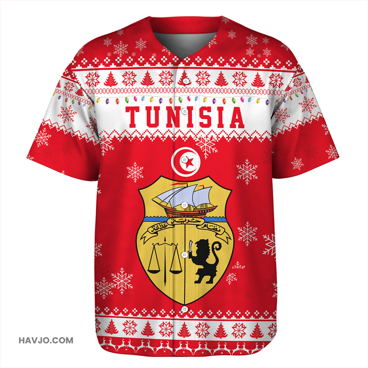Tunisia Christmas Style Pattern Baseball Jersey